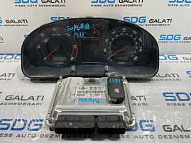 Kit Pornire ECU Calculator Motor Ceas Ceasuri Bord Chei Cheie CIP Imobilizator Skoda Superb 1 1.9 AWX 2002 - 2008 Cod 038906019KE 0281011201 [L4459] [L4460]