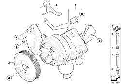 Pompa Tandem Servo Directie Servodirectie Cu Fulie BMW Seria 7 E65 E66 E67 730 3.0 D M57 2002 - 2008 Cod LH2110852 61289 LFR440 12E05 6760074042 [S0034]